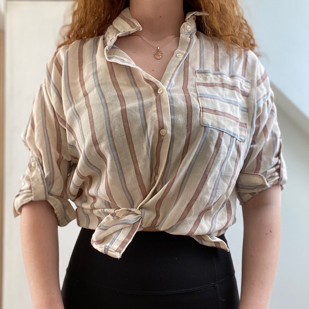 Relaxed vibes collared button up blouse